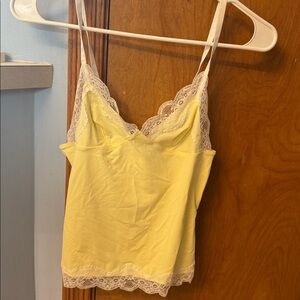 Yellow Lace Trim Cami Top